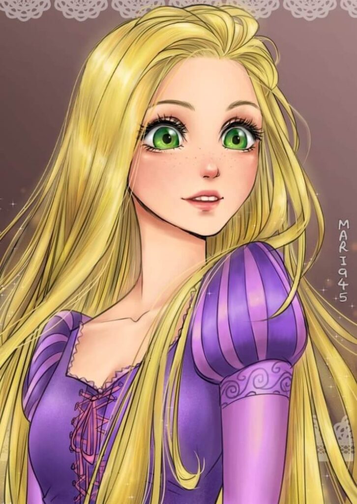 Rapunzel en versión anime