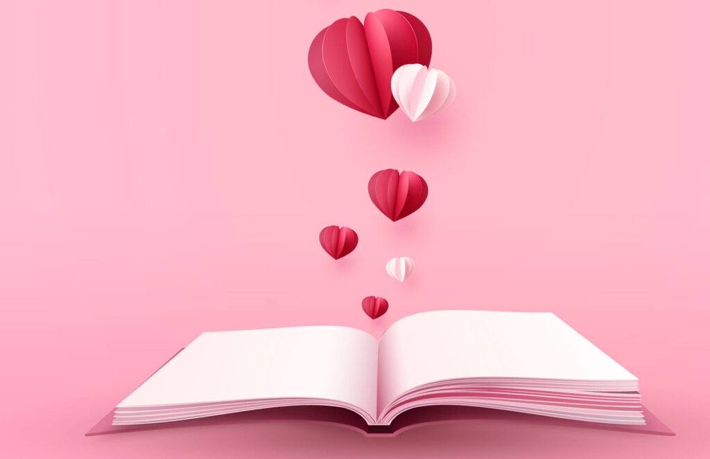 libro de amor en el día de los enamorados