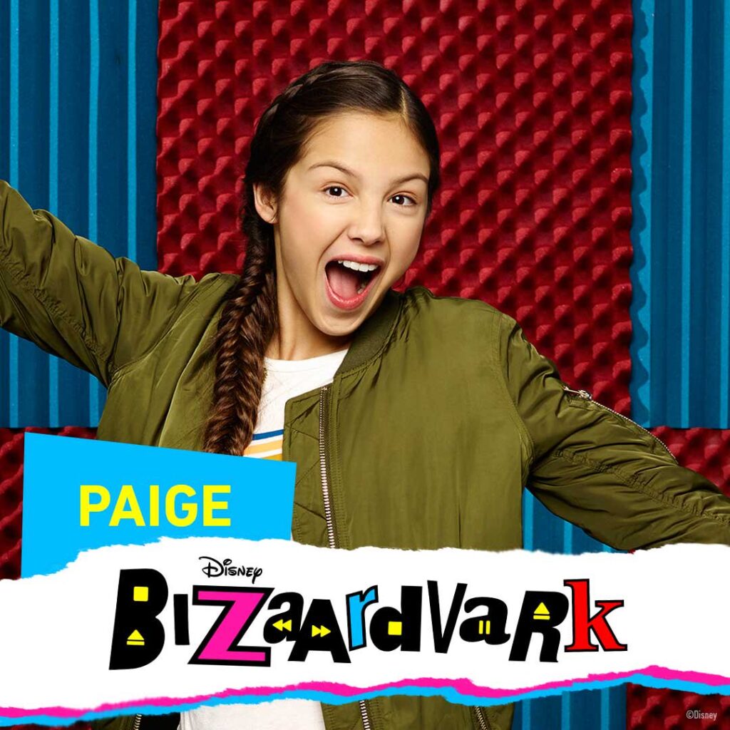 Olivia Rodrigo interpretando a Paige en Bizaardvark